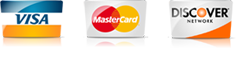 We Accept: Visa, Mastercard, Discover