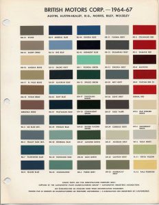 Vehicle Color Chart